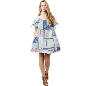 Kori America  Tassel Mini Swing Dress, Sea Blue